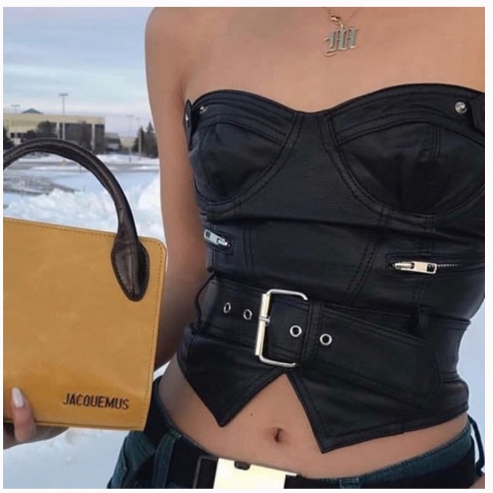 Rat & Boa Leather Bustier LARGE 100% genuine leather